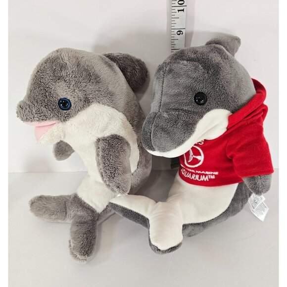 Fiesta and Wish Pets Brand Dolphin Lot of 2Gray and White Clearwater Marine Aqua - Picture 1 of 10